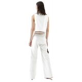La Rando - Pacheco Pants - Morbida Pelle di Agnello - Bianco - Pantaloni Artigianali - Pelle di Alta Qualità Luxury