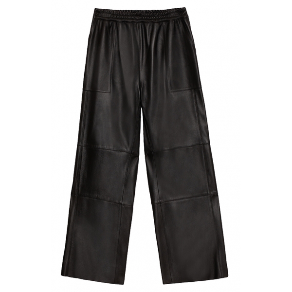 La Rando - Pergamino Pants - Morbida Pelle di Agnello - Nero - Pantaloni Artigianali - Pelle di Alta Qualità Luxury