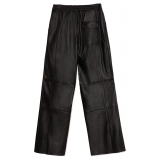 La Rando - Pergamino Pants - Morbida Pelle di Agnello - Nero - Pantaloni Artigianali - Pelle di Alta Qualità Luxury