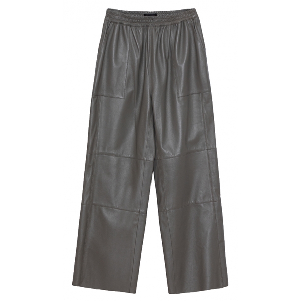 La Rando - Pergamino Pants - Morbida Pelle di Agnello - Grigio - Pantaloni Artigianali - Pelle di Alta Qualità Luxury