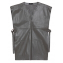 La Rando - Pergamino Tunic - Lambskin Leather - Grey - Artisan Top - Luxury High Quality Leather