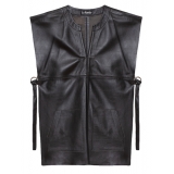 La Rando - Pergamino Tunic - Lambskin Leather - Black - Artisan Top - Luxury High Quality Leather