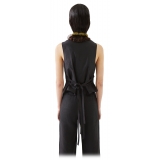 La Rando - Torcuato Vest - Silk and Wool - Black - Artisan Top - Luxury High Quality Leather