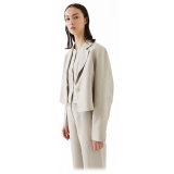 La Rando - Trelew Blazer - Linen - White - Artisan Jacket - Luxury High Quality Leather