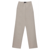 La Rando - Trelew Pants - Lino  - Grigio Chiaro - Pantaloni Artigianali - Pelle di Alta Qualità Luxury