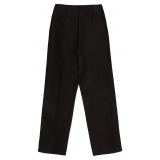 La Rando - Trelew Pants - Lino  - Nero - Pantaloni Artigianali - Pelle di Alta Qualità Luxury