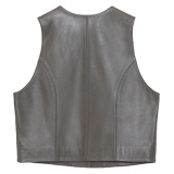 La Rando - Trelew Vest - Lambskin Leather - Grey - Artisan Top - Luxury High Quality Leather