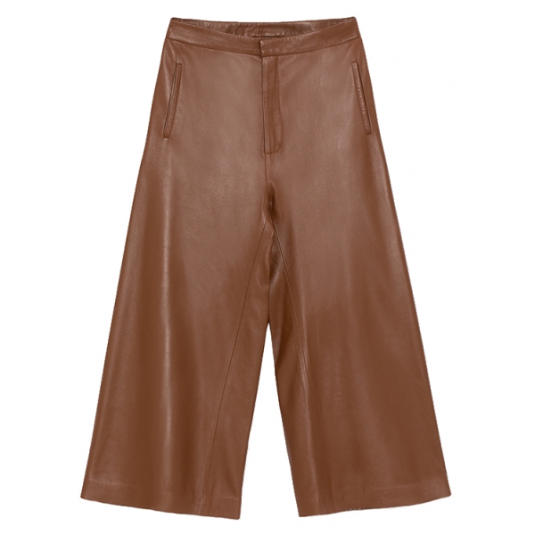 La Rando - Varela Pants - Morbida Pelle di Agnello - Marrone - Pantaloni Artigianali - Pelle di Alta Qualità Luxury