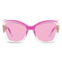 Dolce & Gabbana - Step Injection Sunglasses - Clear Pink Glitter - Dolce & Gabbana Eyewear