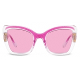 Dolce & Gabbana - Occhiale da Sole Step Injection - Trasparente Rosa Glitterato - Dolce & Gabbana Eyewear