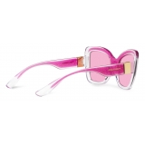 Dolce & Gabbana - Occhiale da Sole Step Injection - Trasparente Rosa Glitterato - Dolce & Gabbana Eyewear