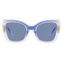 Dolce & Gabbana - Step Injection Sunglasses - Clear Blue Glitter - Dolce & Gabbana Eyewear