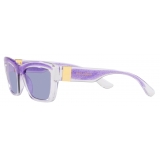 Dolce & Gabbana - Step Injection Sunglasses - Clear Lilac Glitter - Dolce & Gabbana Eyewear
