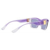 Dolce & Gabbana - Step Injection Sunglasses - Clear Lilac Glitter - Dolce & Gabbana Eyewear