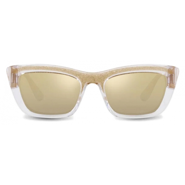Dolce & Gabbana - Occhiale da Sole Step Injection - Trasparente Oro Glitterato - Dolce & Gabbana Eyewear