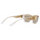 Dolce & Gabbana - Step Injection Sunglasses - Clear Gold Glitter - Dolce & Gabbana Eyewear