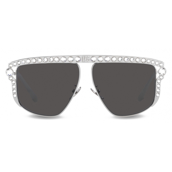 Dolce & Gabbana - DG Crystal Sunglasses - Silver - Dolce & Gabbana Eyewear