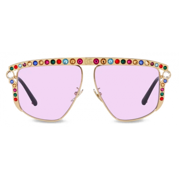 Dolce & Gabbana - Occhiale da Sole DG Crystal - Oro Viola - Dolce & Gabbana Eyewear