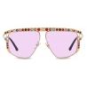 Dolce & Gabbana - DG Crystal Sunglasses - Gold Purple - Dolce & Gabbana Eyewear