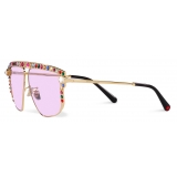 Dolce & Gabbana - DG Crystal Sunglasses - Gold Purple - Dolce & Gabbana Eyewear