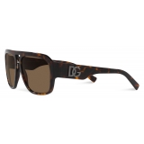 Dolce & Gabbana - DG Crossed Sunglasses - Havana - Dolce & Gabbana Eyewear