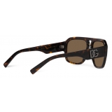 Dolce & Gabbana - DG Crossed Sunglasses - Havana - Dolce & Gabbana Eyewear