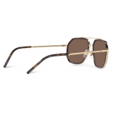 Dolce & Gabbana - Gros Grain Sunglasses - Gold Havana - Dolce & Gabbana Eyewear