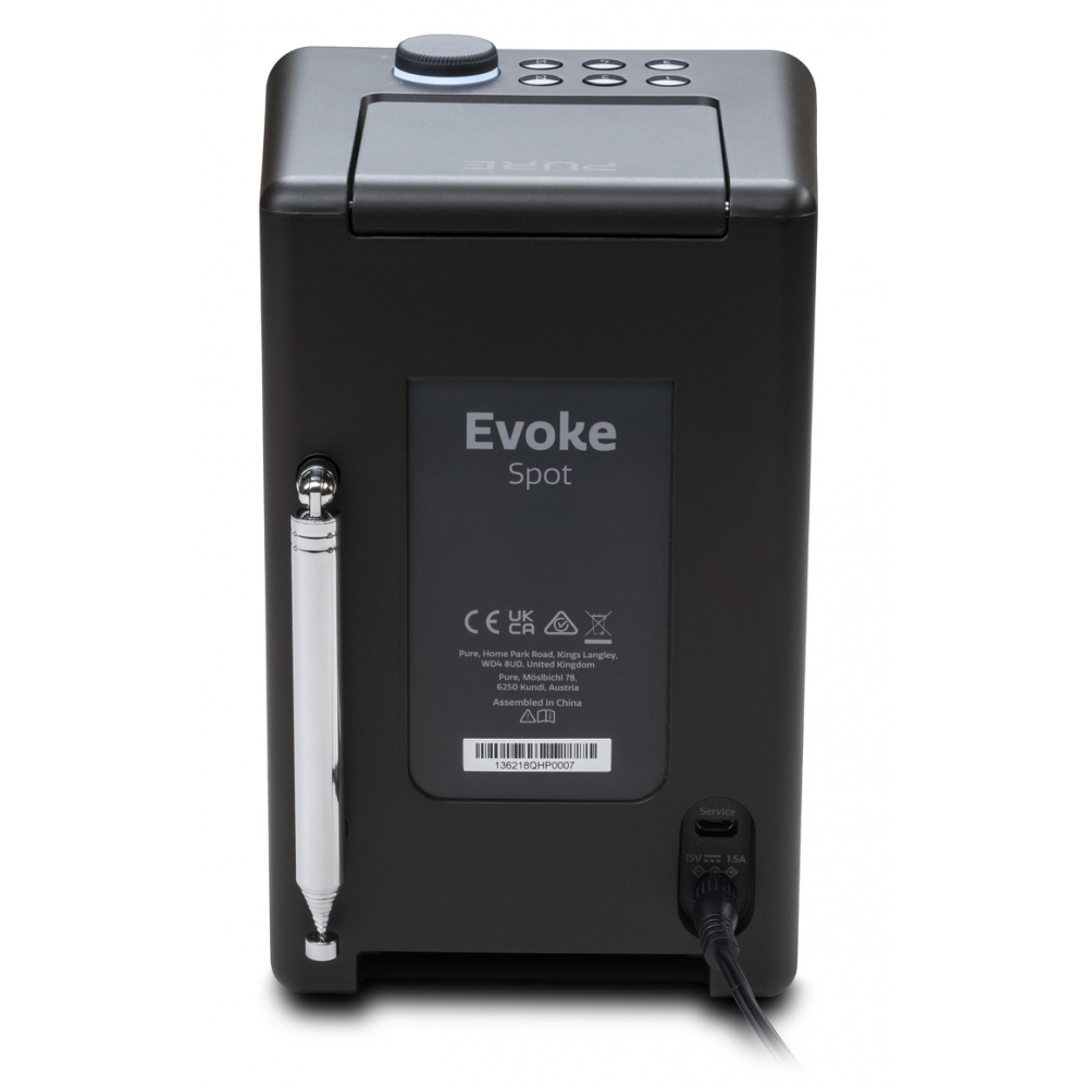 Evoke Quality Digital - Music Pure - Compact - High Radio Coffee Spot System - Black - Avvenice
