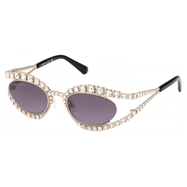 Swarovski - Swarovski Oval Sunglasses - Gray - Sunglasses - Swarovski Eyewear