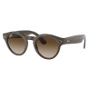 Ray-Ban - RW4003 656013 48-23 - Ray-Ban Stories Round - Brown - Brown Gradient Lenses - Sunglass - Ray-Ban Eyewear