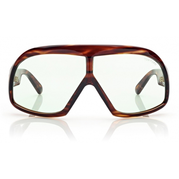 Tom Ford - Cassius Sunglasses - Oversize Mask Sunglasses - Dark Havana - FT0965 - Sunglasses - Tom Ford Eyewear