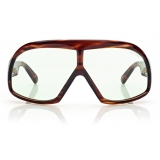 Tom Ford - Cassius Sunglasses - Occhiali da Sole Maschera Oversize - Havana Scuro - FT0965 - Occhiali da Sole - Tom Ford Eyewear