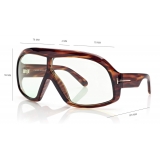 Tom Ford - Cassius Sunglasses - Occhiali da Sole Maschera Oversize - Havana Scuro - FT0965 - Occhiali da Sole - Tom Ford Eyewear