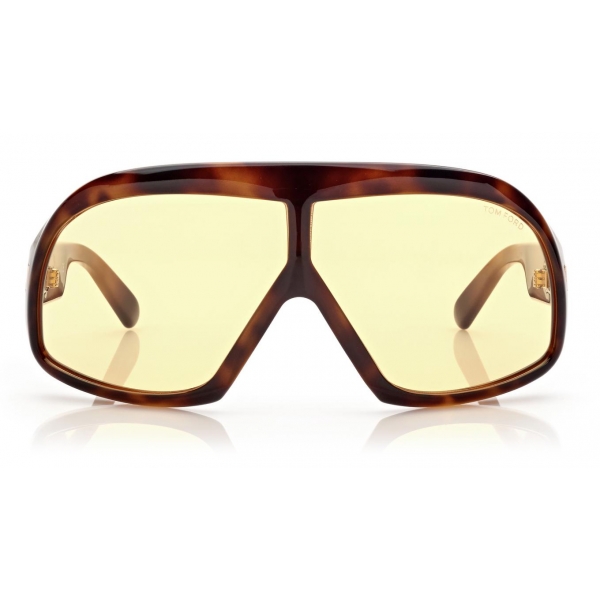Tom Ford - Cassius Sunglasses - Oversize Mask - Dark Havana - FT0965 - Sunglasses - Tom Ford Eyewear