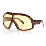 Tom Ford - Cassius Sunglasses -  Maschera Oversize - Havana Scuro - FT0965 - Occhiali da Sole - Tom Ford Eyewear
