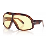 Tom Ford - Cassius Sunglasses - Oversize Mask - Dark Havana - FT0965 - Sunglasses - Tom Ford Eyewear