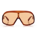 Tom Ford - Cassius Sunglasses - Oversize Mask - Light Brown - FT0965 - Sunglasses - Tom Ford Eyewear