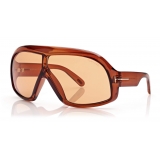 Tom Ford - Cassius Sunglasses - Oversize Mask - Light Brown - FT0965 - Sunglasses - Tom Ford Eyewear