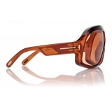 Tom Ford - Cassius Sunglasses - Oversize Mask - Light Brown - FT0965 - Sunglasses - Tom Ford Eyewear