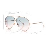 Tom Ford - Jack Sunglasses - Occhiali da Sole Pilota - Oro Rosa - FT0900 - Occhiali da Sole - Tom Ford Eyewear