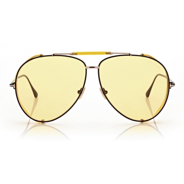 Tom Ford - Jack Sunglasses - Occhiali da Sole Pilota - Nero Lucido Marrone - FT0900 - Occhiali da Sole - Tom Ford Eyewear
