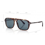 Tom Ford - Crosby Sunglasses - Occhiali da Sole Squadrati - Havana - FT0910 - Occhiali da Sole - Tom Ford Eyewear