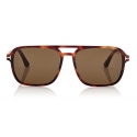 Tom Ford - Crosby Sunglasses - Occhiali da Sole Squadrati - Havana Bionda Roviex - FT0910 - Occhiali da Sole - Tom Ford Eyewear