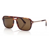 Tom Ford - Crosby Sunglasses - Occhiali da Sole Squadrati - Havana Bionda Roviex - FT0910 - Occhiali da Sole - Tom Ford Eyewear