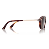 Tom Ford - Crosby Sunglasses - Occhiali da Sole Squadrati - Havana Bionda Roviex - FT0910 - Occhiali da Sole - Tom Ford Eyewear