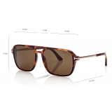 Tom Ford - Crosby Sunglasses - Occhiali da Sole Squadrati - Havana Bionda Roviex - FT0910 - Occhiali da Sole - Tom Ford Eyewear