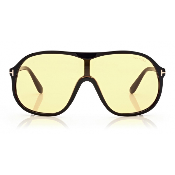 Tom Ford - Drew Sunglasses - Occhiali da Sole Pilota - Nero Lucido Marrone - FT0964 - Occhiali da Sole - Tom Ford Eyewear