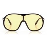 Tom Ford - Drew Sunglasses - Occhiali da Sole Pilota - Nero Lucido Marrone - FT0964 - Occhiali da Sole - Tom Ford Eyewear