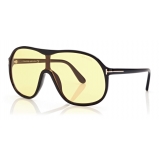 Tom Ford - Drew Sunglasses - Occhiali da Sole Pilota - Nero Lucido Marrone - FT0964 - Occhiali da Sole - Tom Ford Eyewear