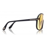 Tom Ford - Drew Sunglasses - Occhiali da Sole Pilota - Nero Lucido Marrone - FT0964 - Occhiali da Sole - Tom Ford Eyewear